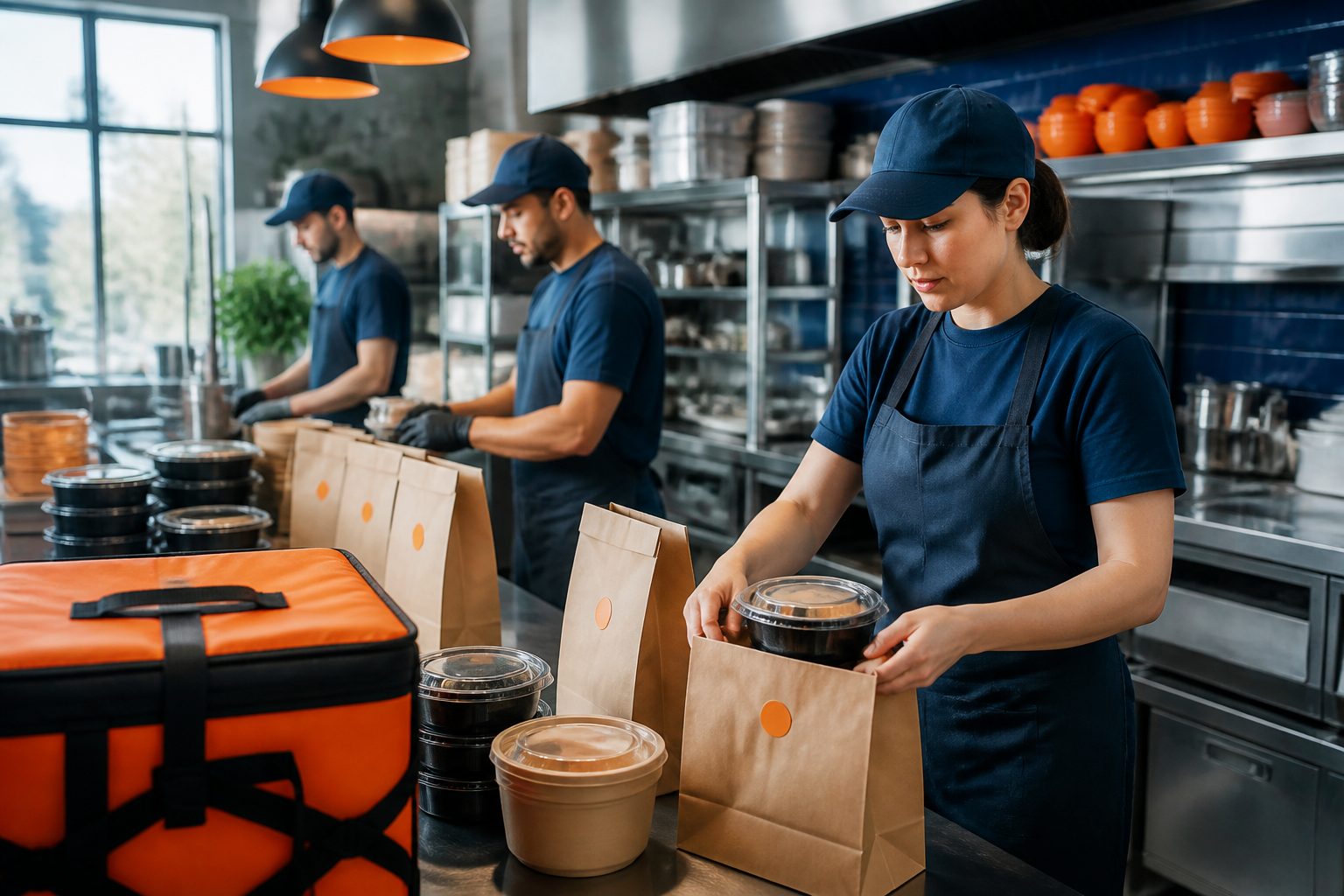gestão de delivery com operação organizada na cozinha