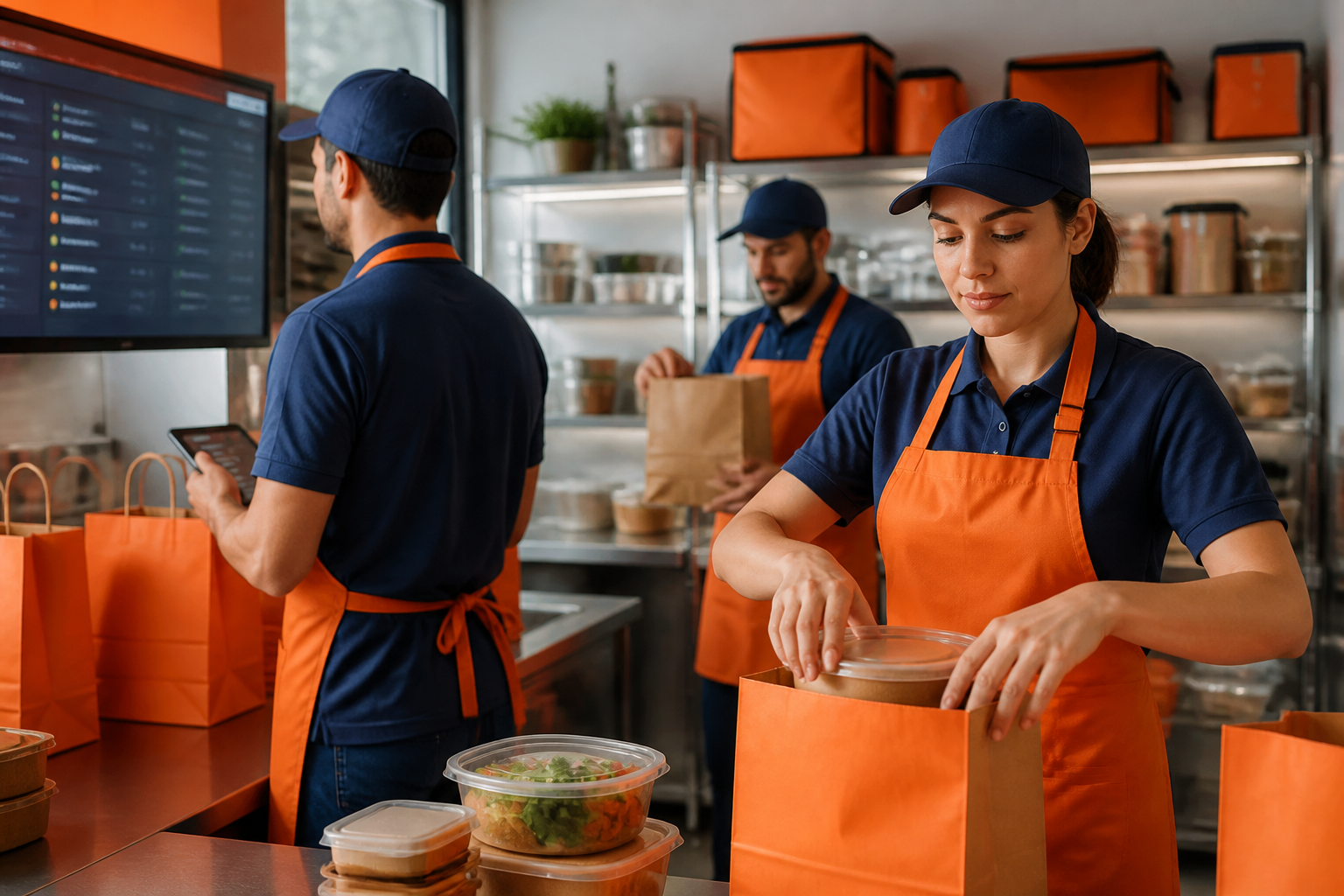gestão de delivery com equipe organizada e rotina operacional